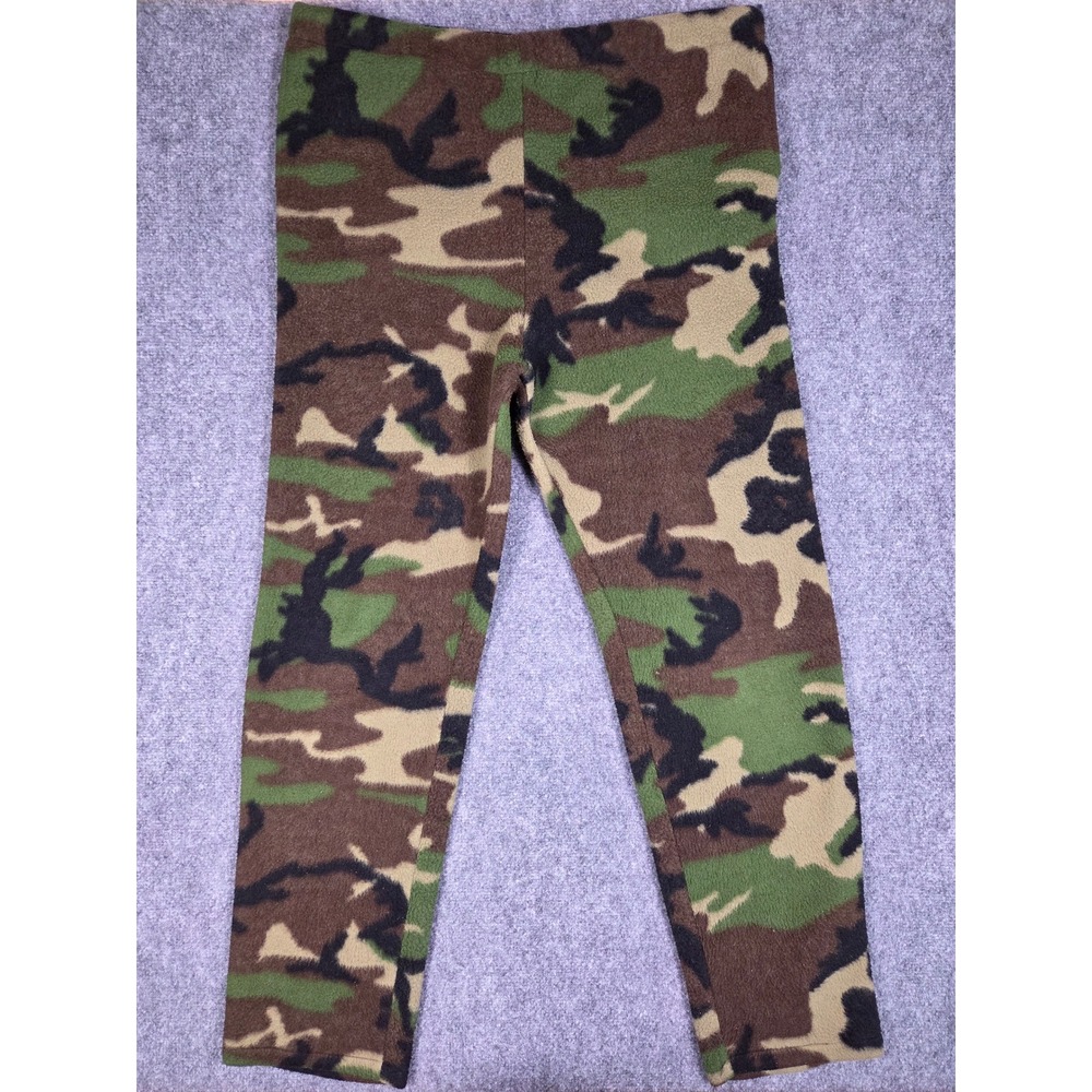 Vintage Cabela's Fleece Pants Mens Large Camo Polartec Made in USA Woodland